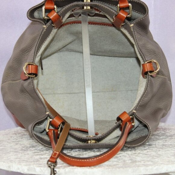 Dooney & Bourke Pebble Grain Satchel Tote Bag with Wallet & Wristlet Set – Taupe - Picture 8 of 16